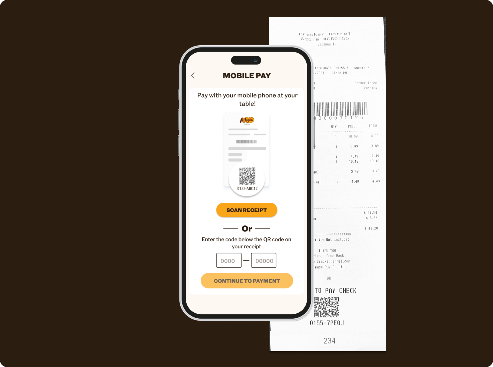 Mobile Pay - Pay at Your Table | Cracker Barrel