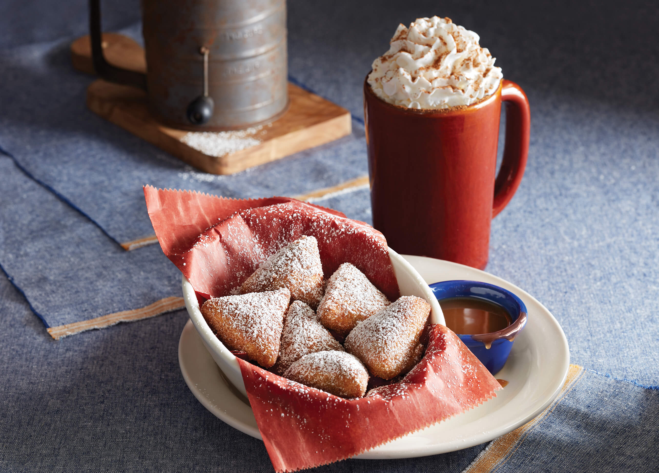 Biscuit Begniets and Pumpkin Pie Latte