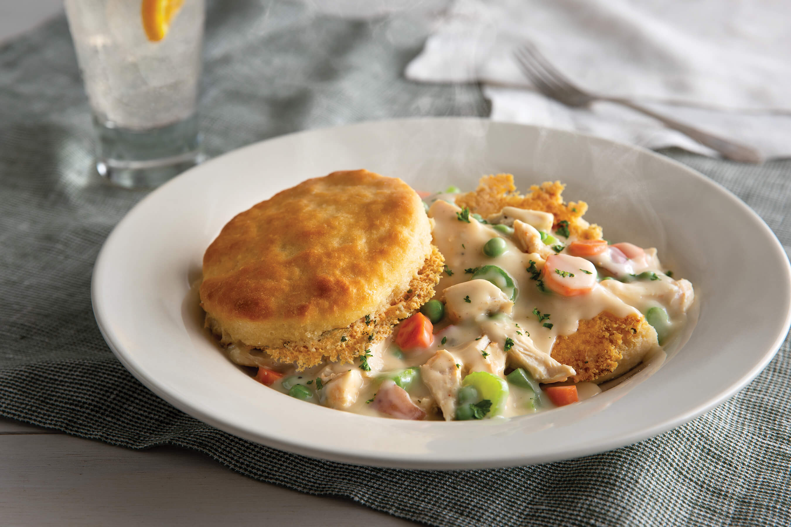 Parmesan Crusted Biscuit Pot Pie