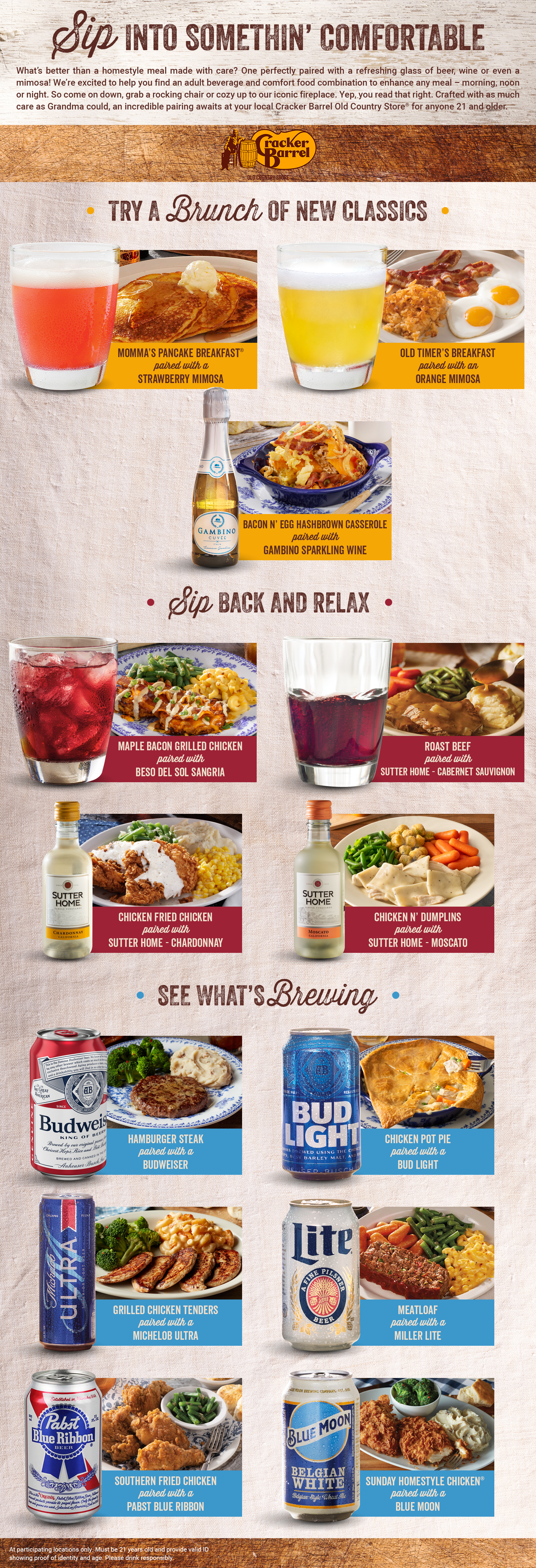 Menu from shop cracker barrel
